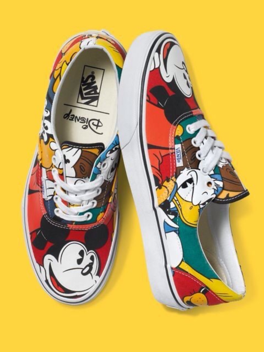 Vans x Disney Mickey & Friends Classic Low Top Sneakers - size 6.5 Women’s 5 Men